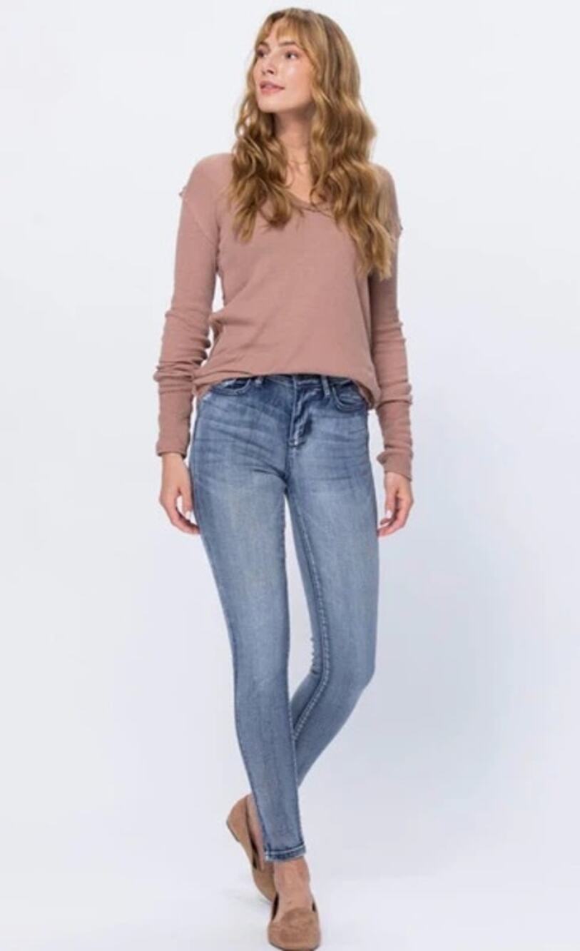 Judy Blue Libby Hi-Rise Heavy Handsand Skinny Jeans Size 31 Blue NWT